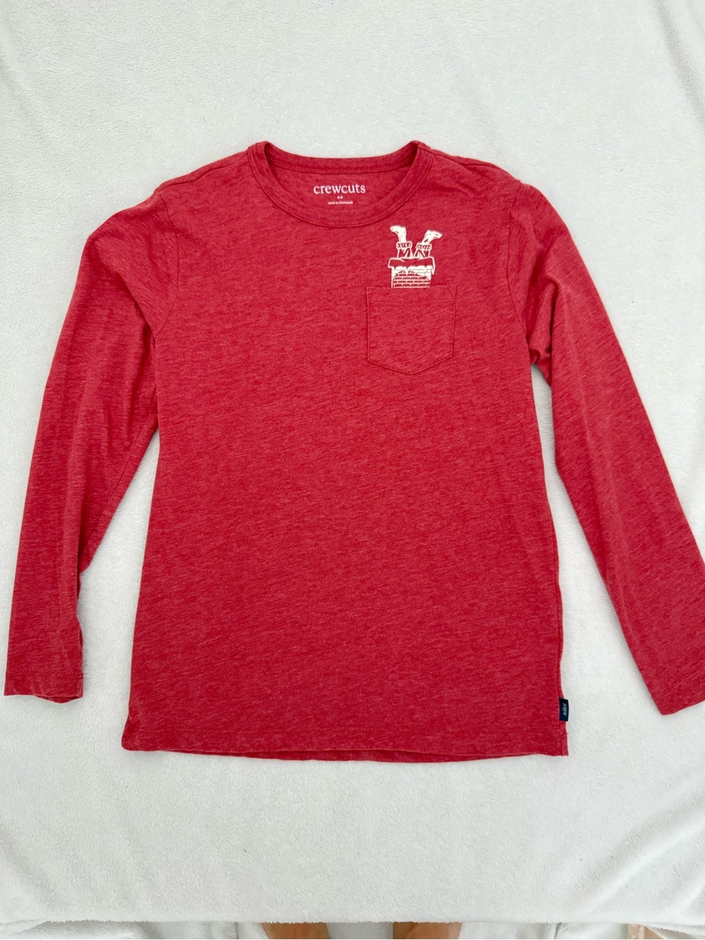 J. Crew Factory Red Santa Graphic Pocket Tee